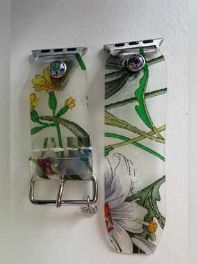 Upcycled Gucci Floral Waterproof Spark*l band for Apple Watch, size 2